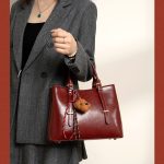 Vintage Burgundy Leather Tote Bag